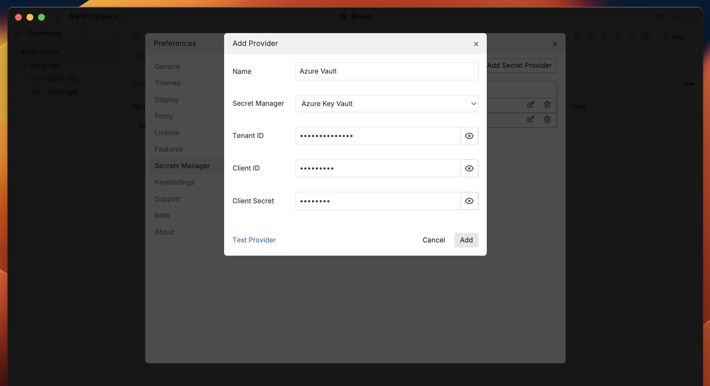 Enter Azure Credentials