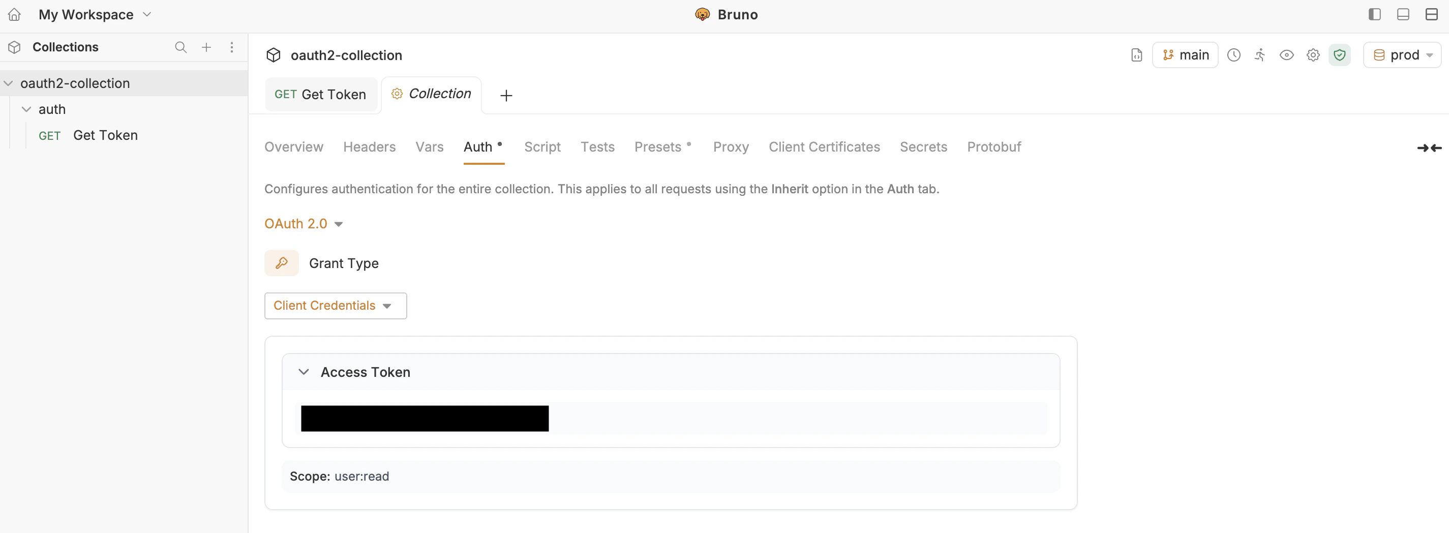Get Access Token from Collection