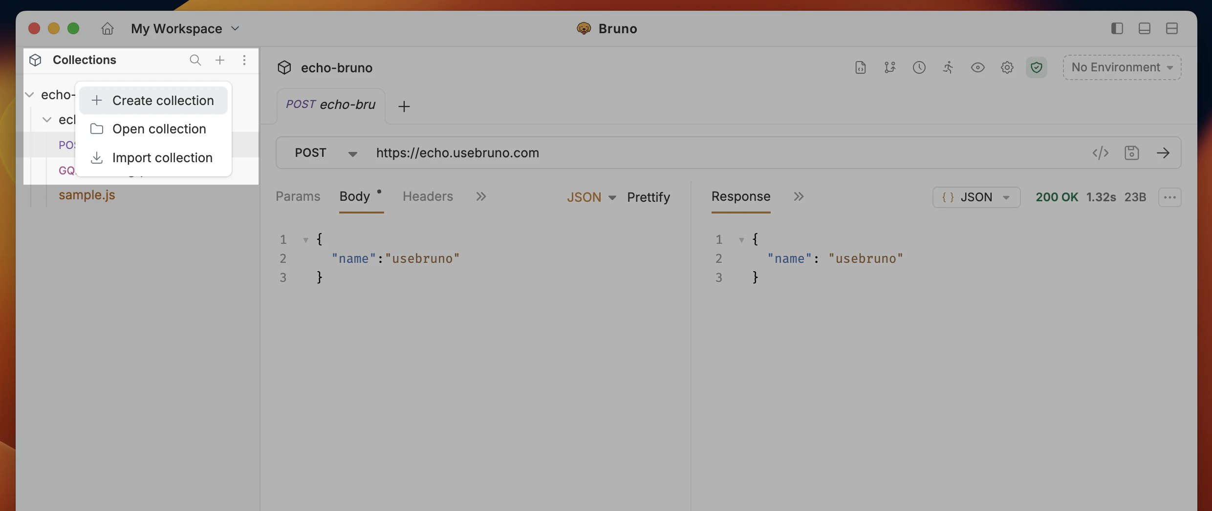 create collection dialog