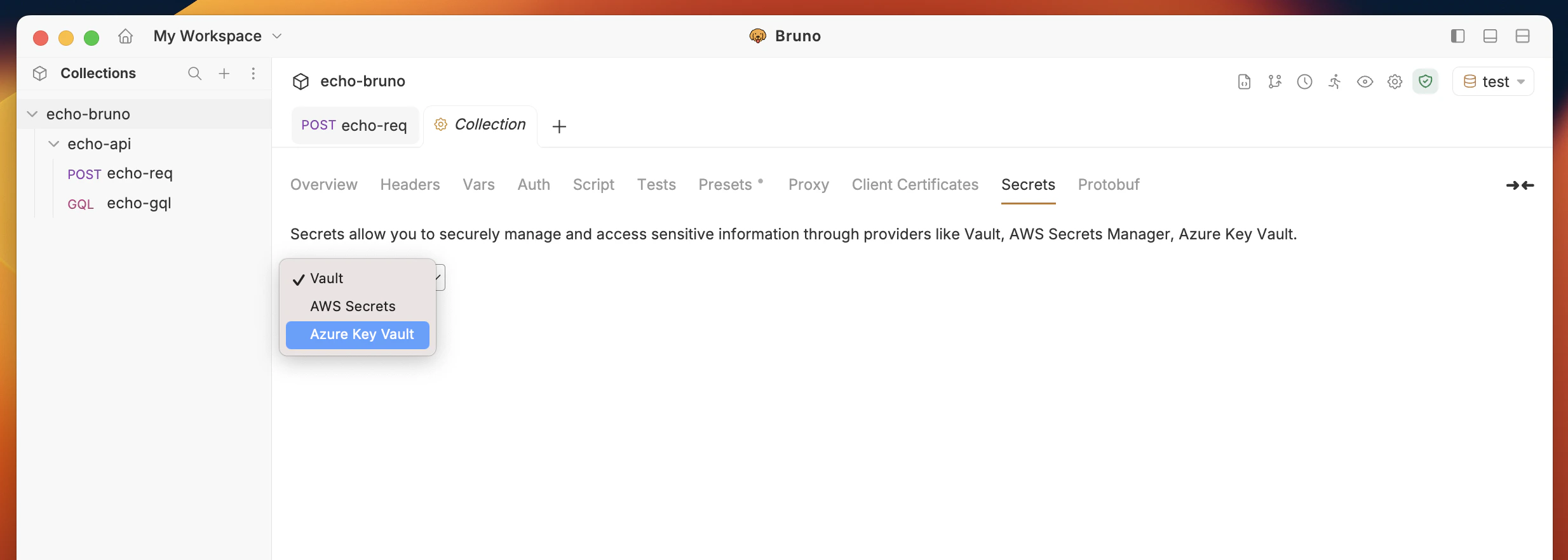 Select Azure Key Vault Provider