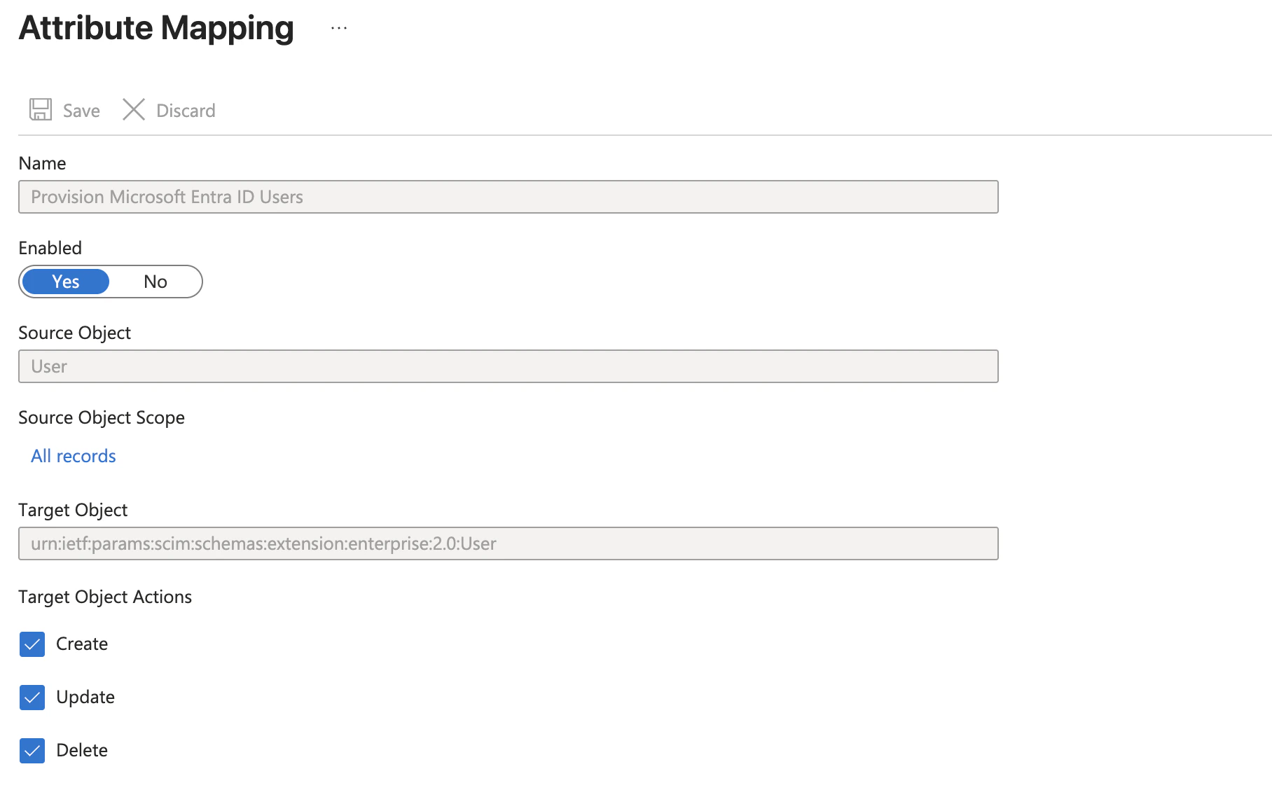 Configure attribute mappings