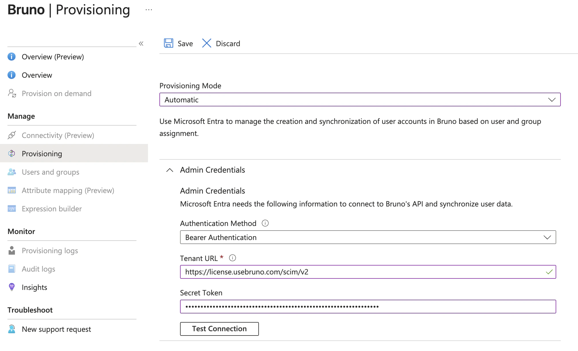Configure admin credentials