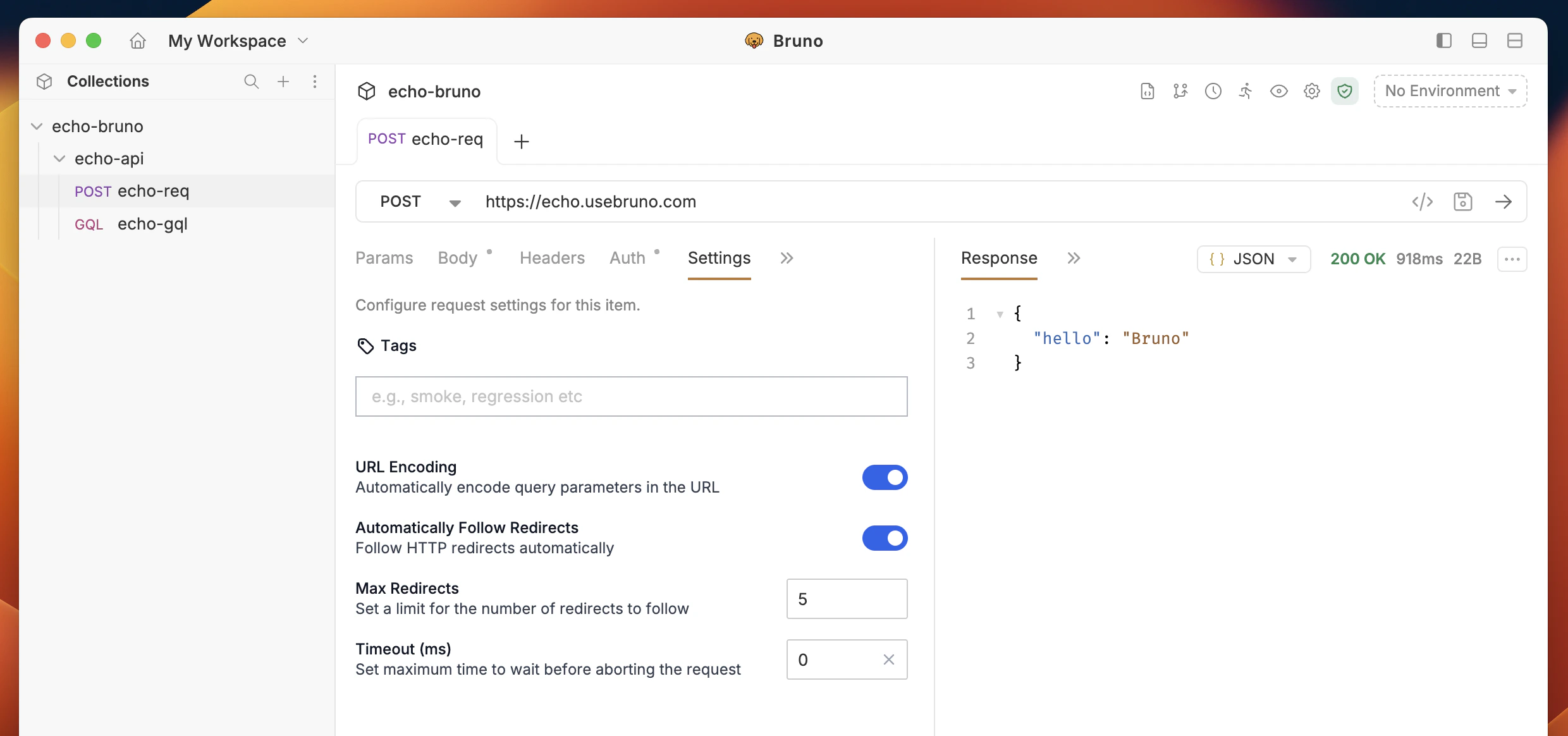 Request Settings Tab