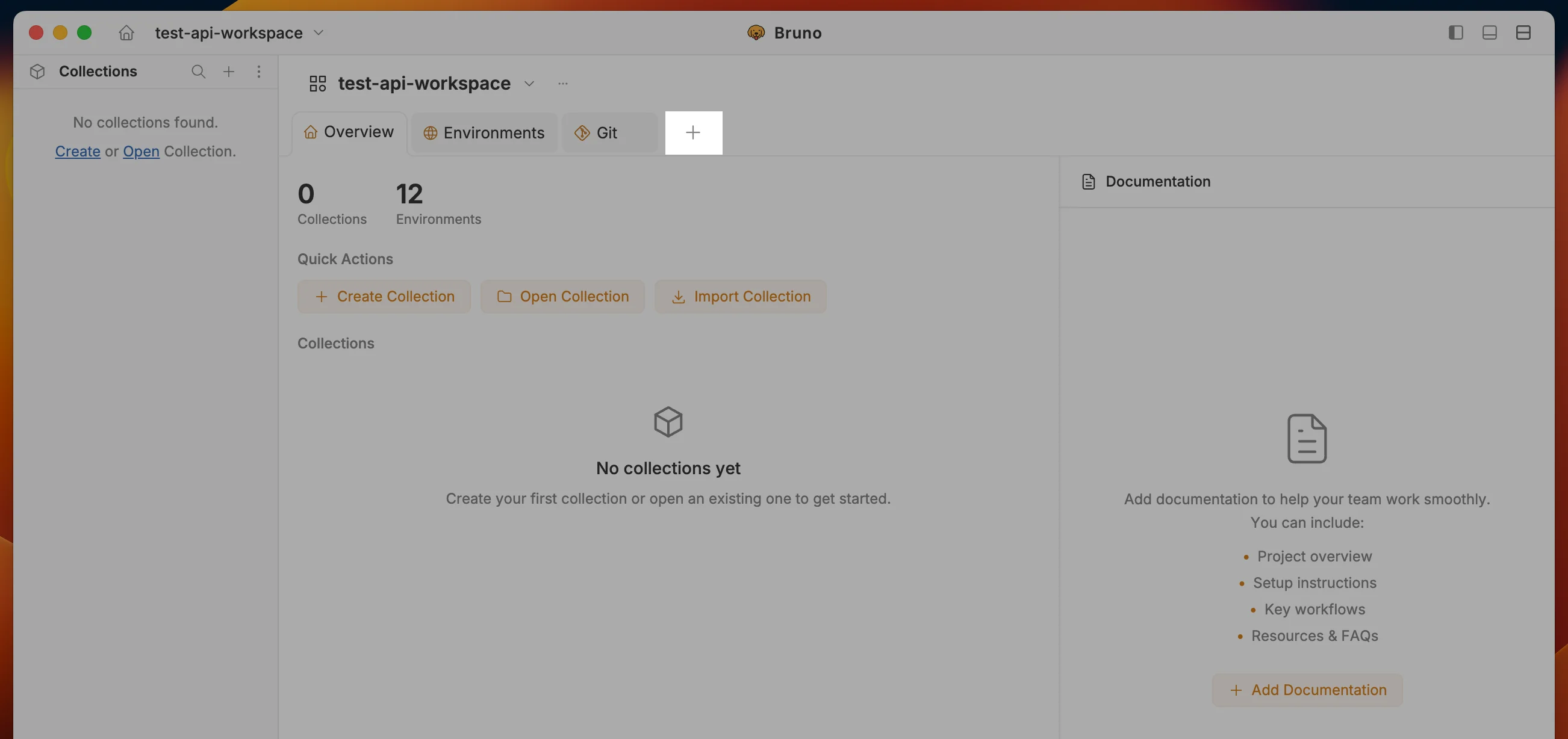 Bruno home — start a new request from +