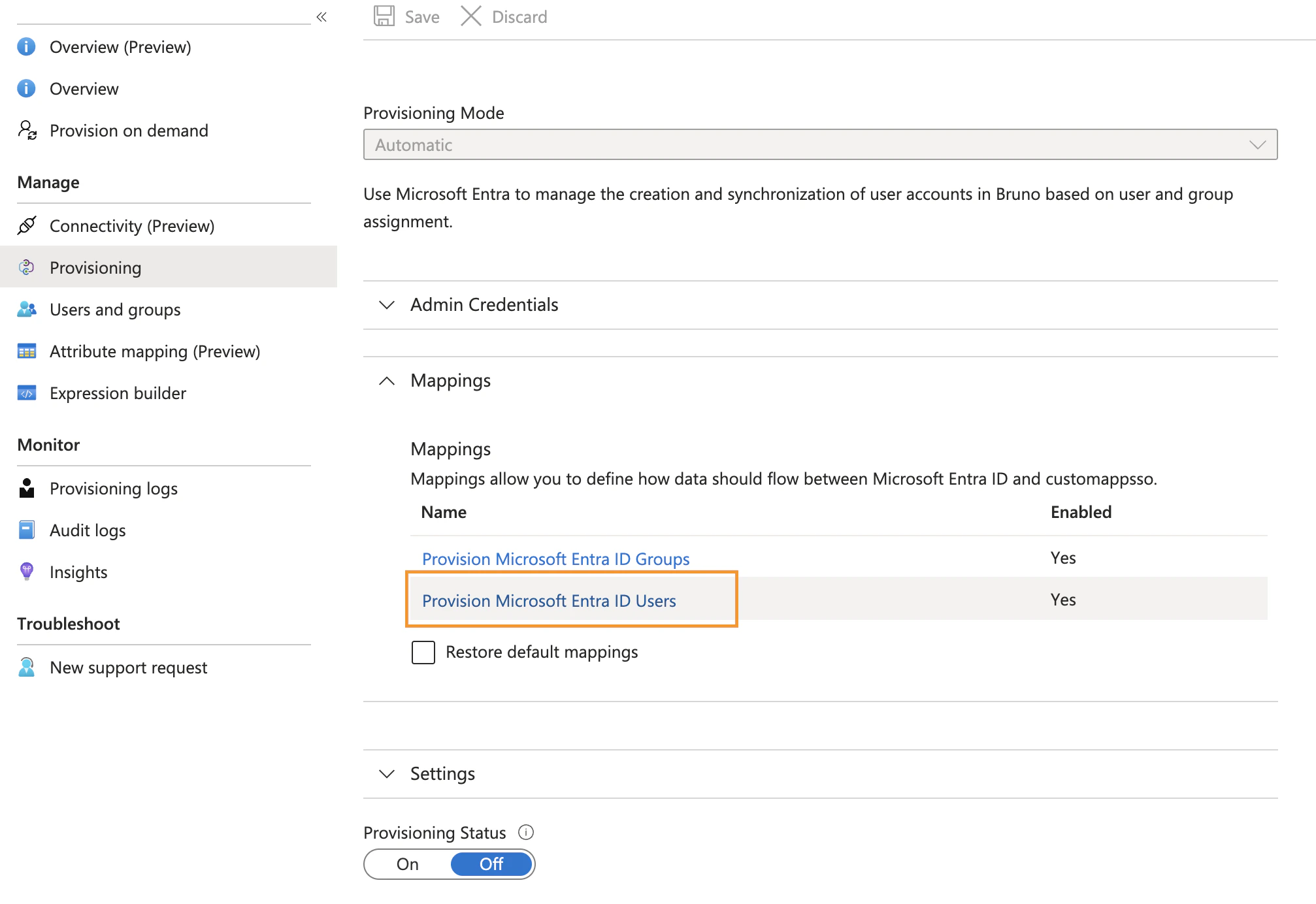 Configure user mappings