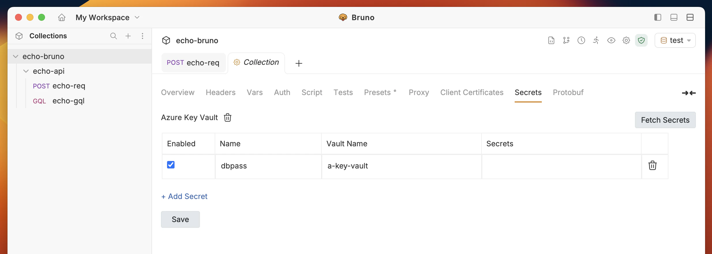 Azure Key Vault Dialog Box