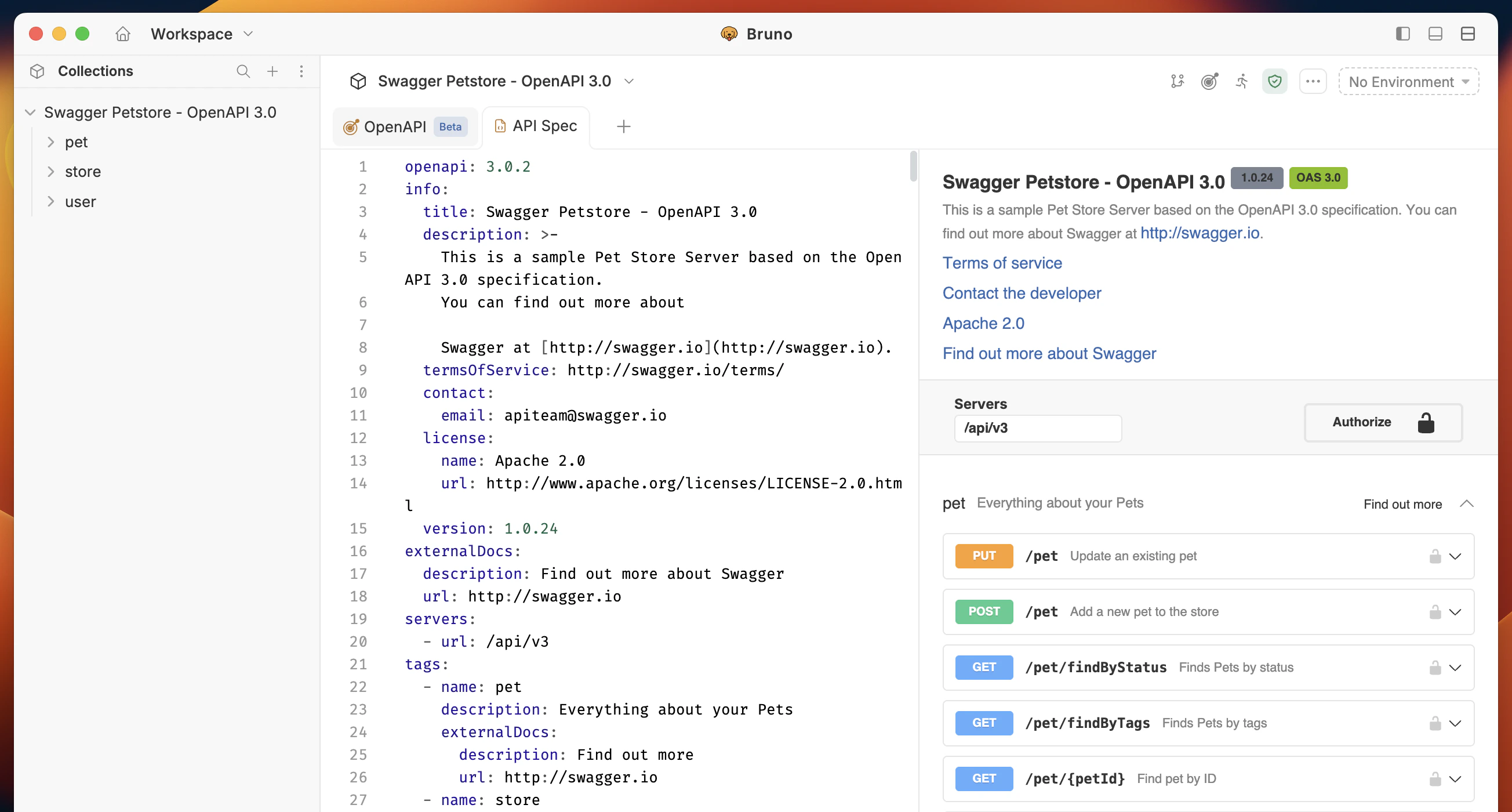 view openapu spec