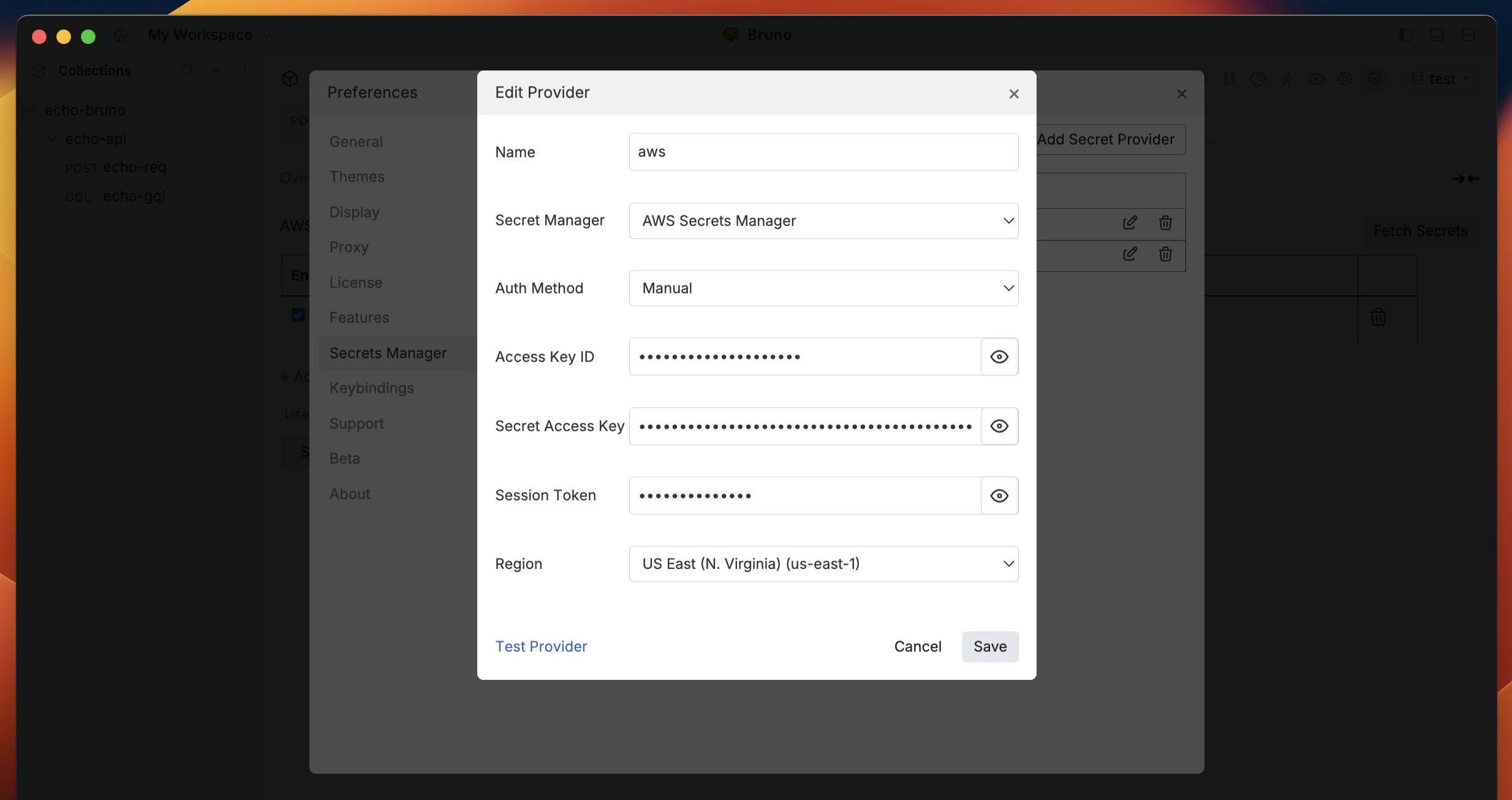 Configure AWS Secrets
