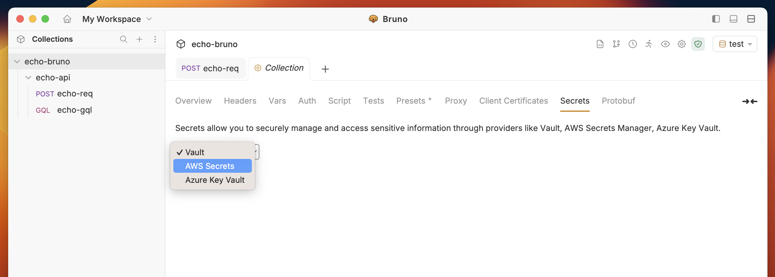 Select AWS Secrets Manager Provider