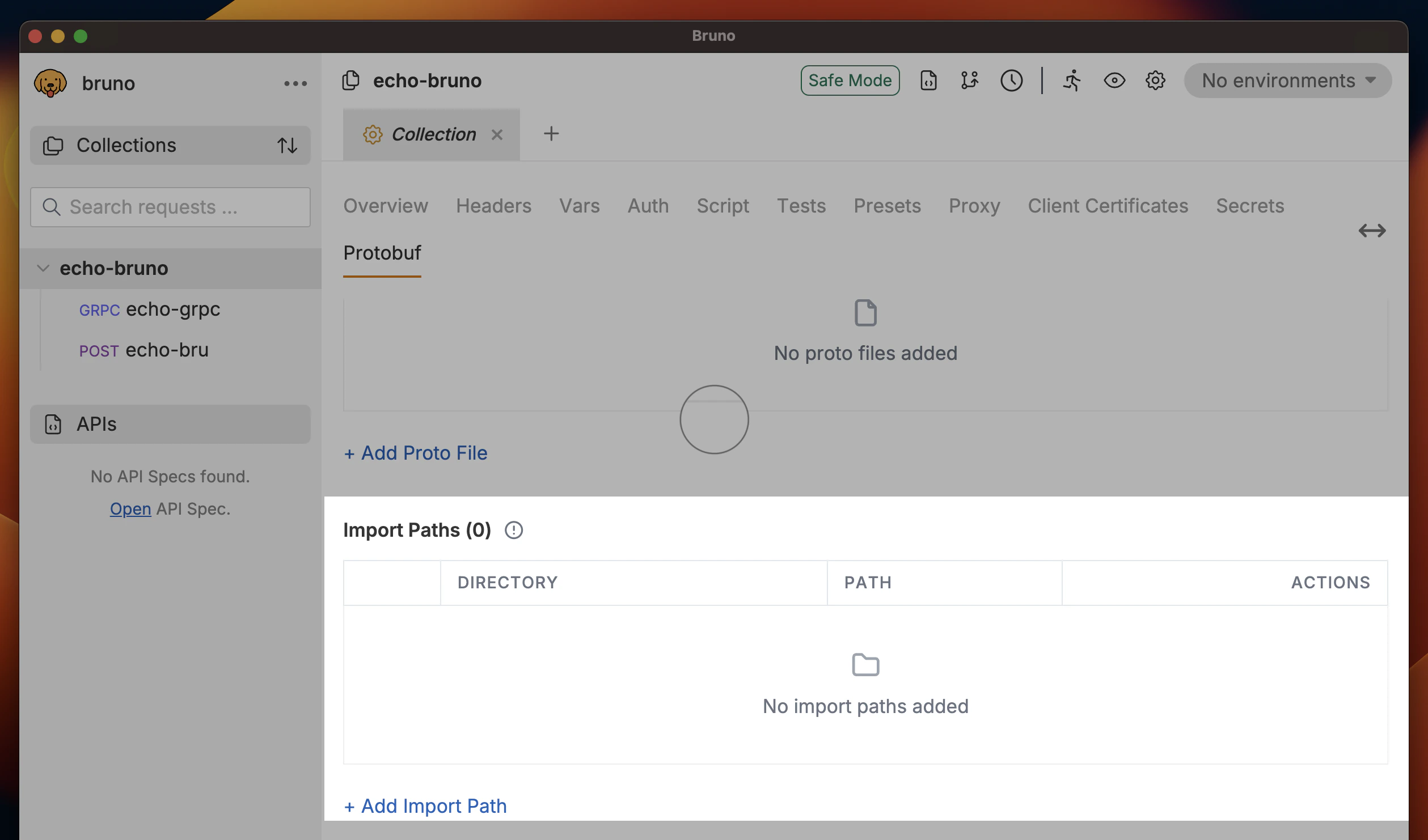 gRPC Collection Level Import Path