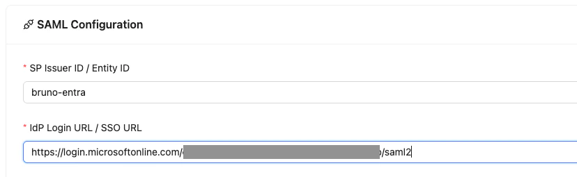 Paste SSO URL into Bruno SSO settings
