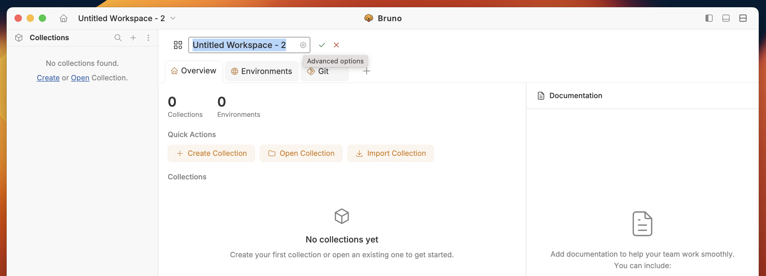 Advanced options – choose location