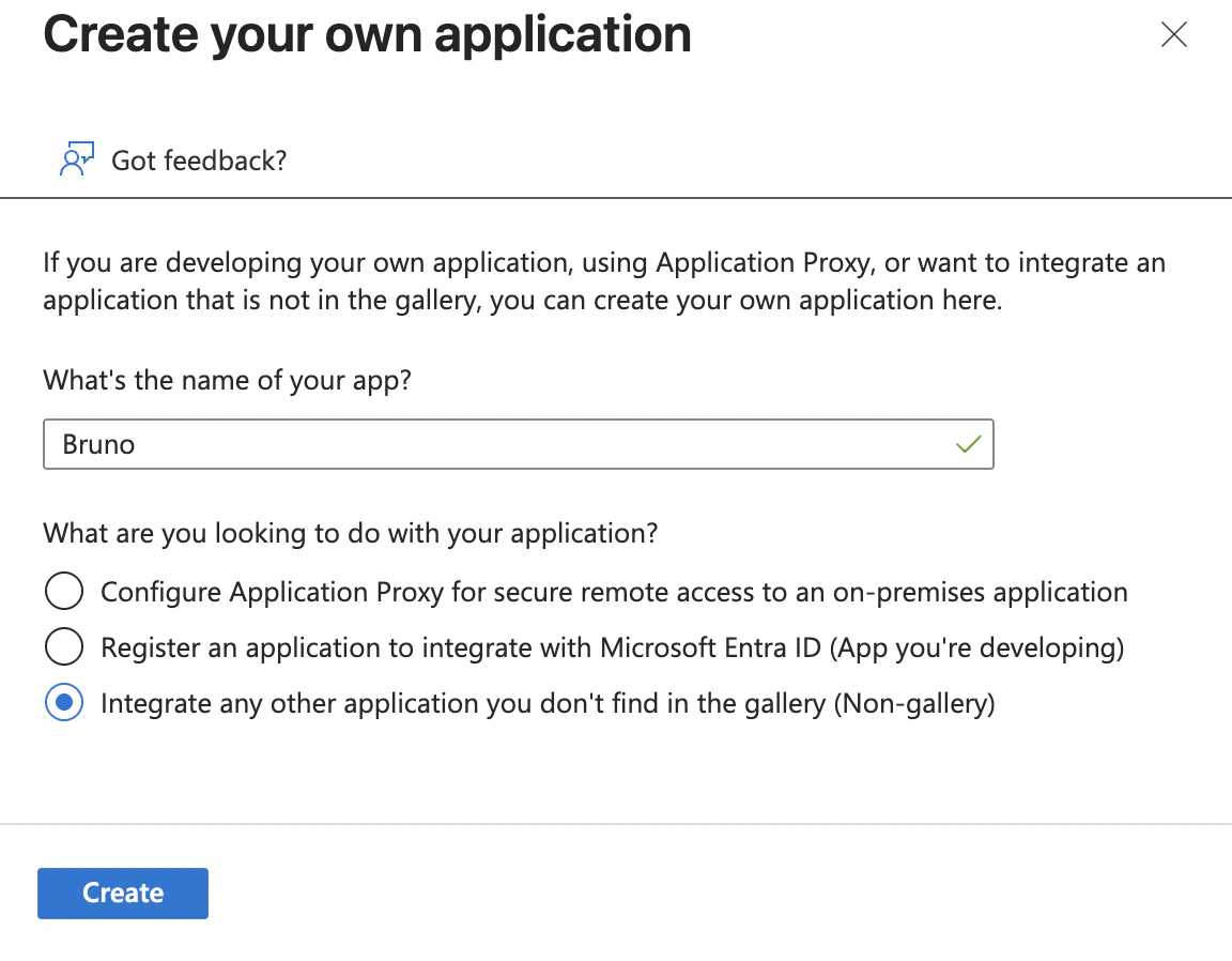 Select SAML as single sign-on method in Entra ID