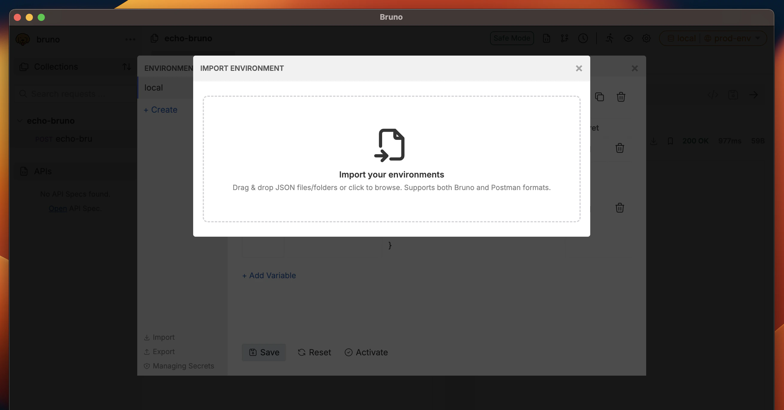 Import Environment