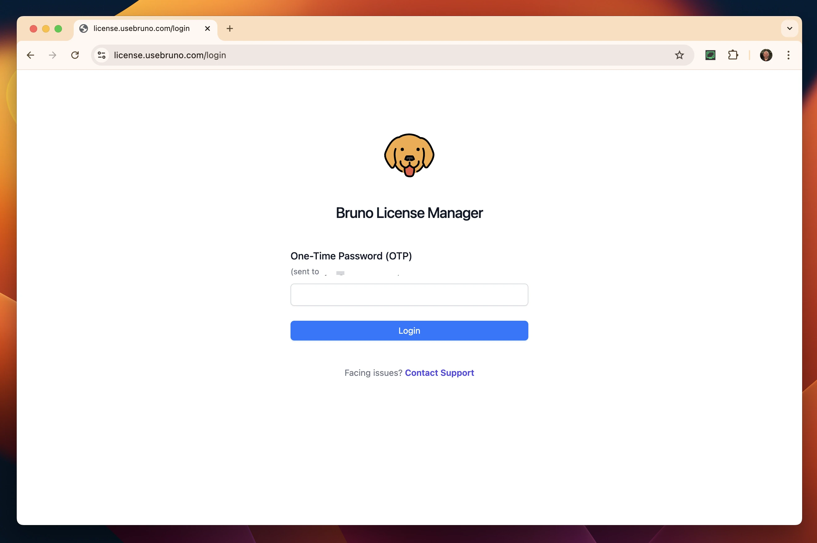 License portal OTP