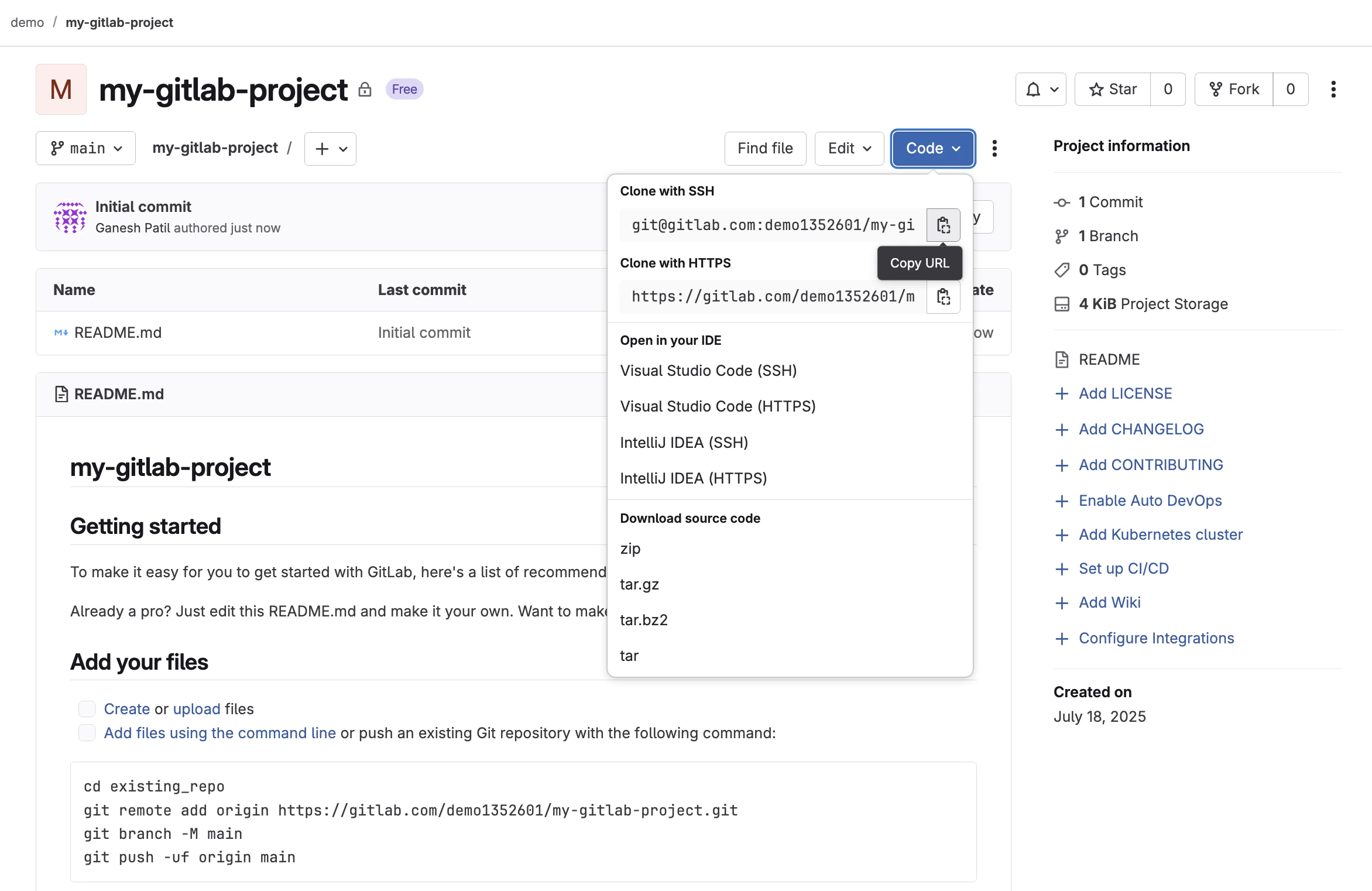 gitlab-clone-url