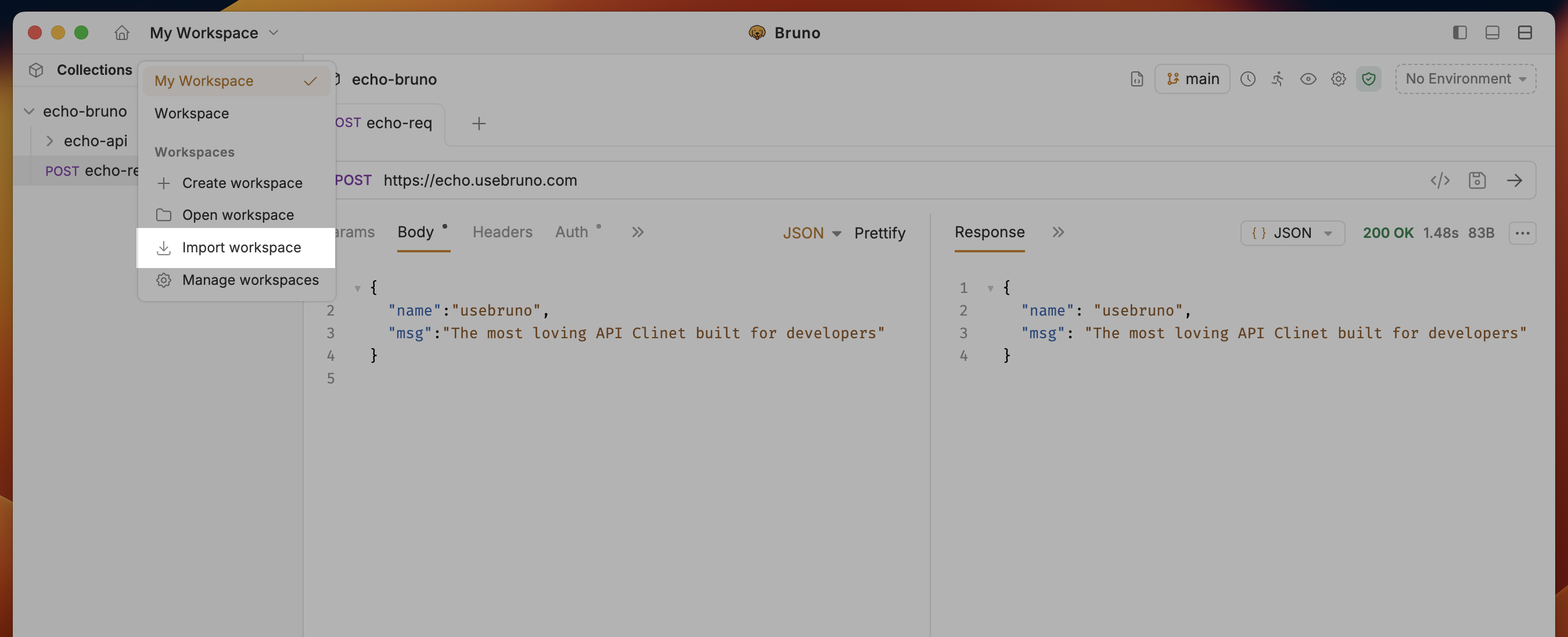 Import Workspace
