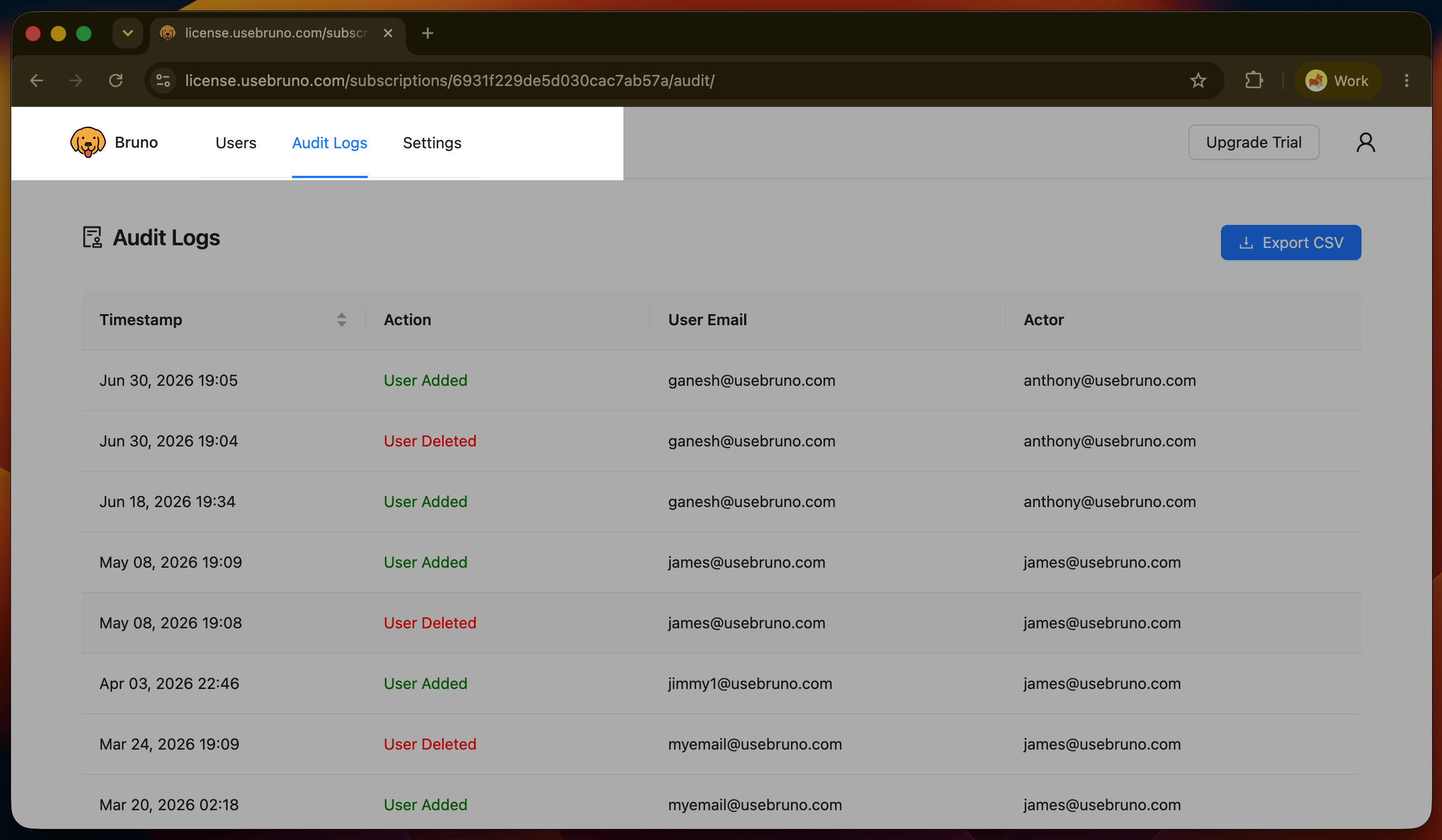 Audit logs