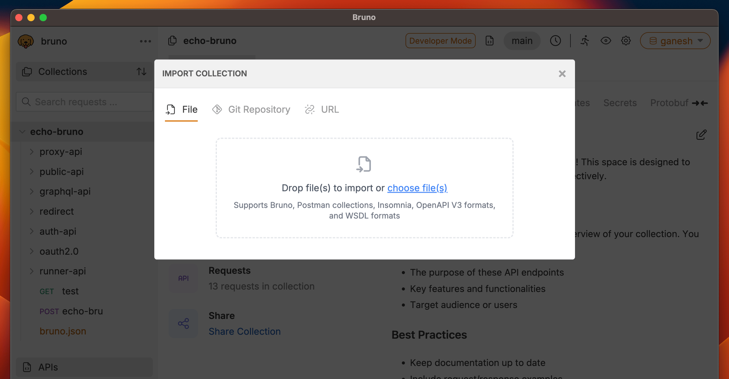 Import options