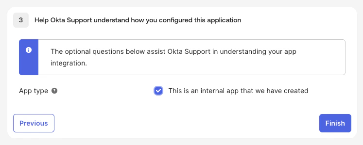 Complete Okta app setup