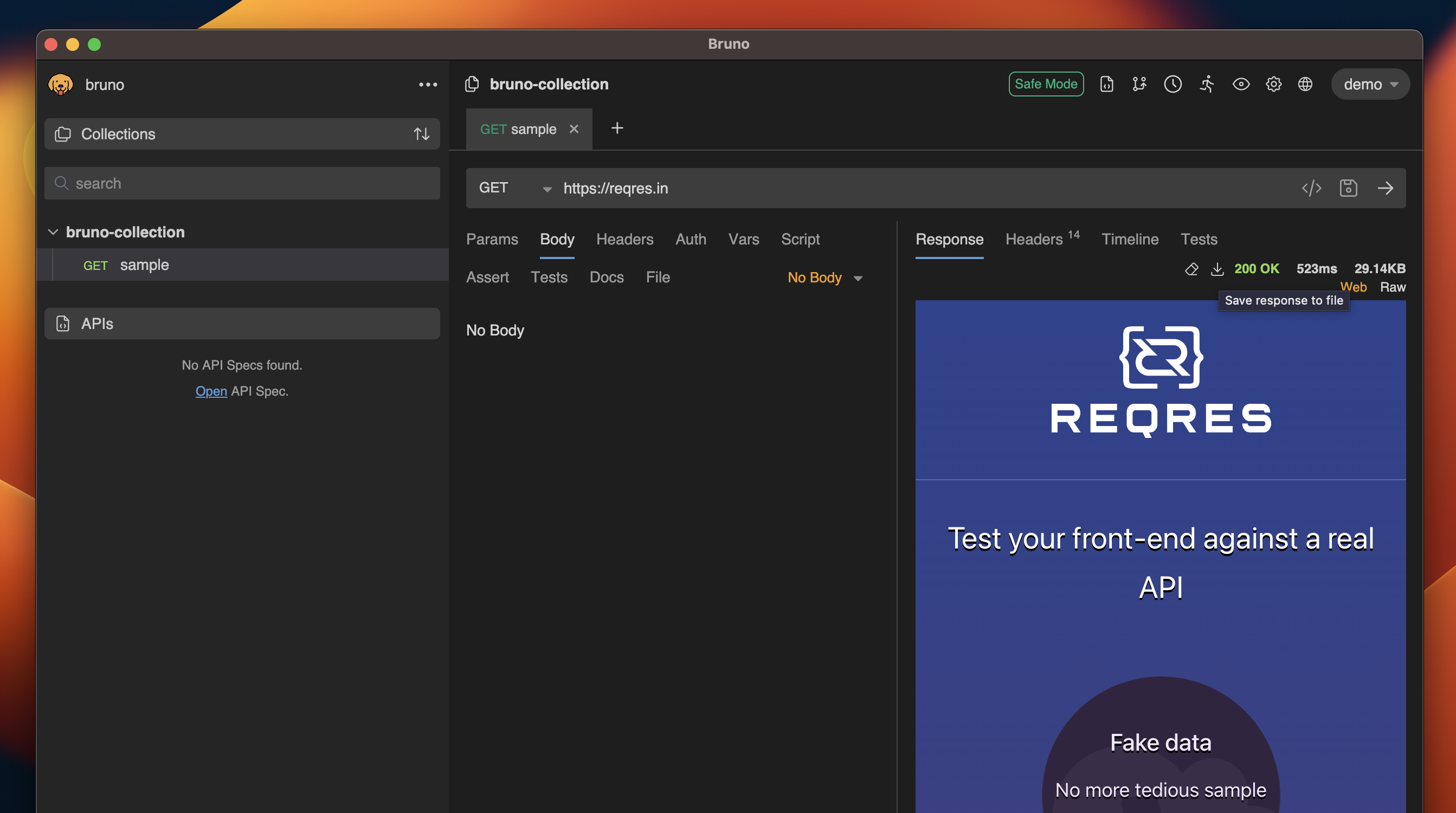 Save Response to File
