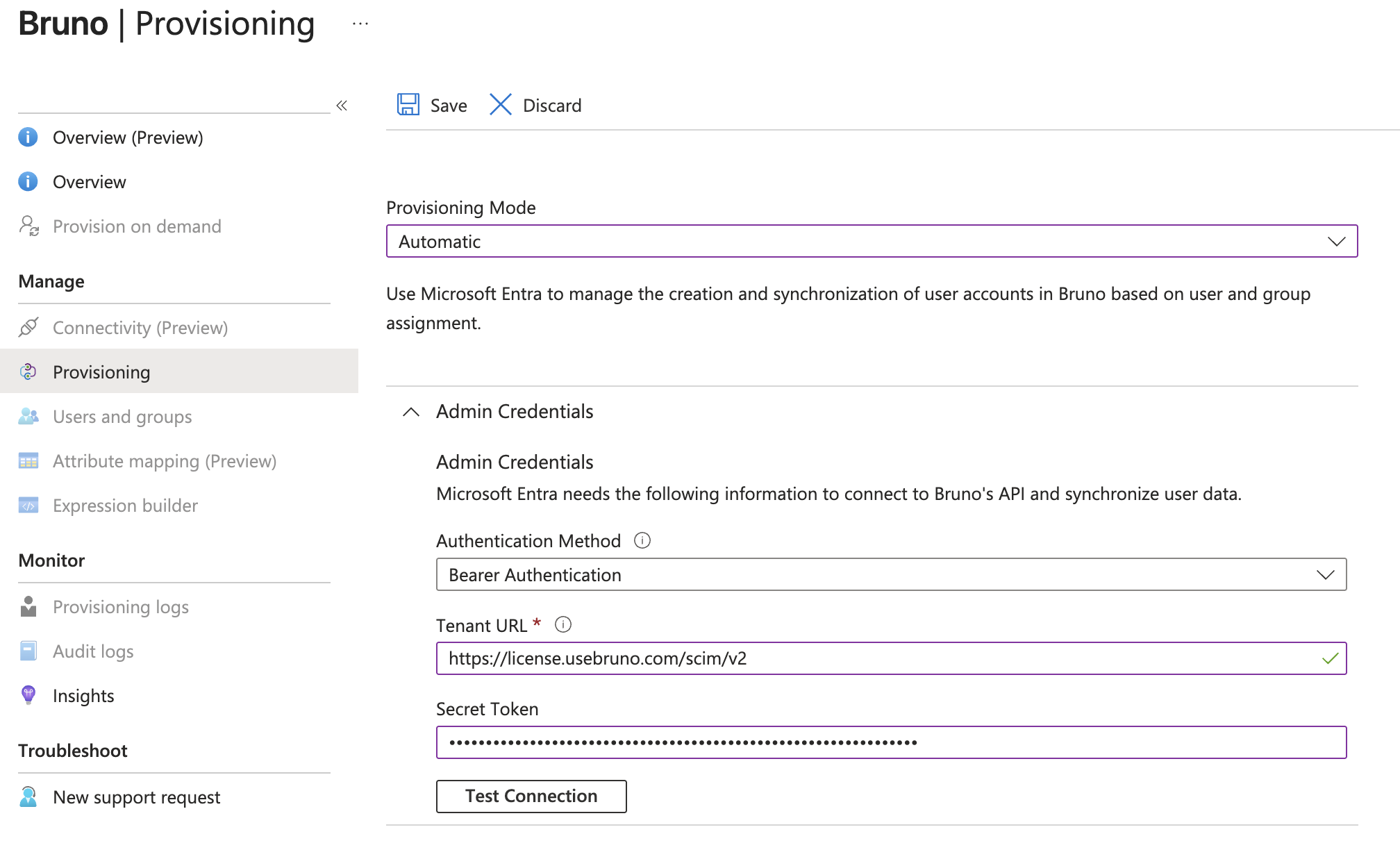 Configure admin credentials