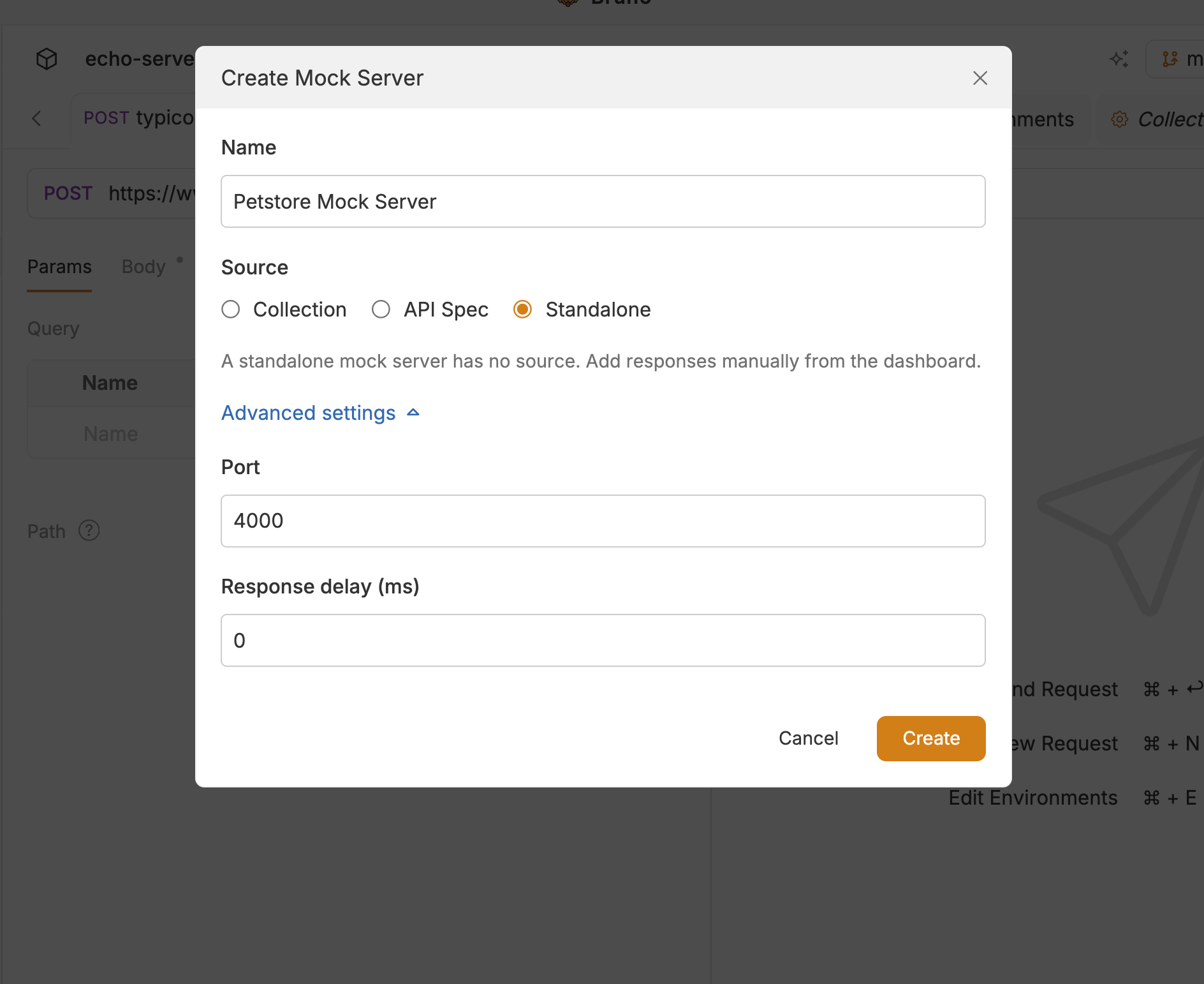Create a standalone mock server