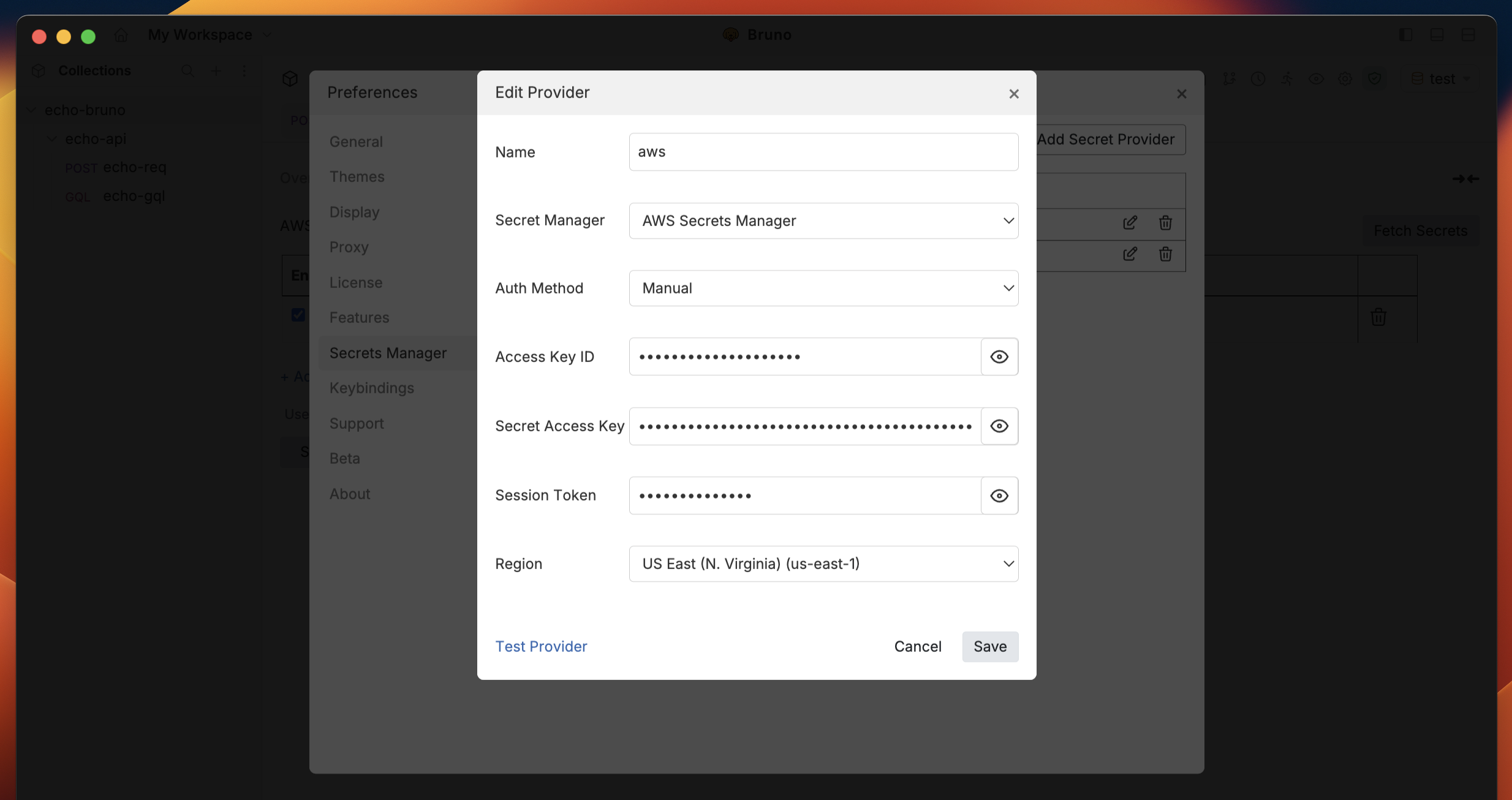 Configure AWS Secrets