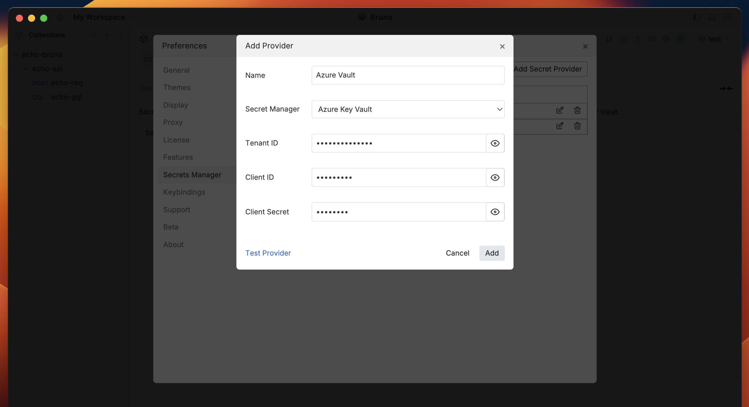 Enter Azure Credentials