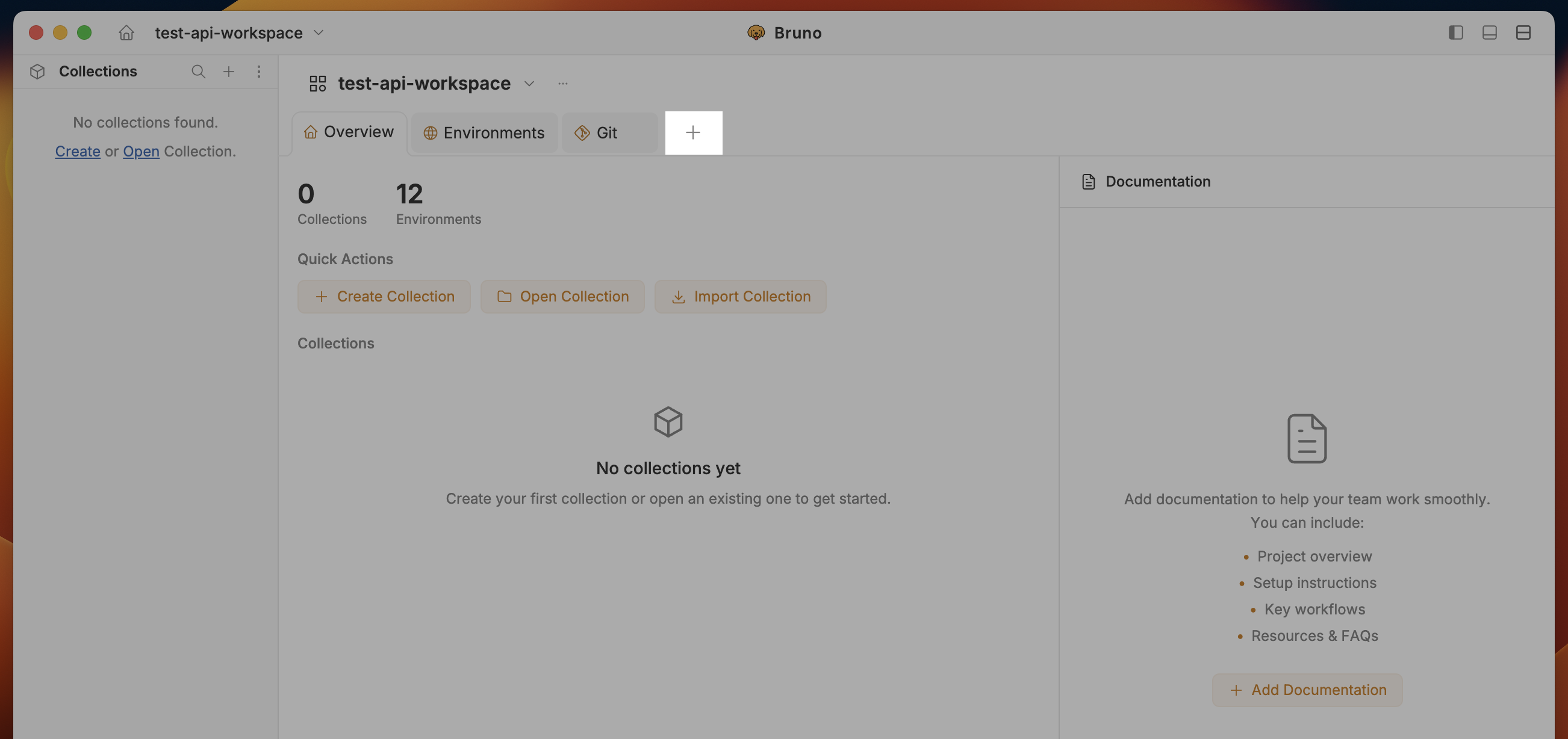 Bruno home — start a new request from +