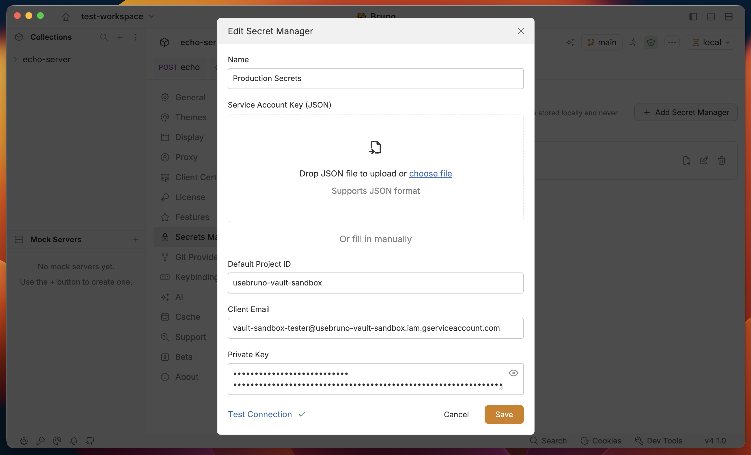 GCP Secrets Manager preferences