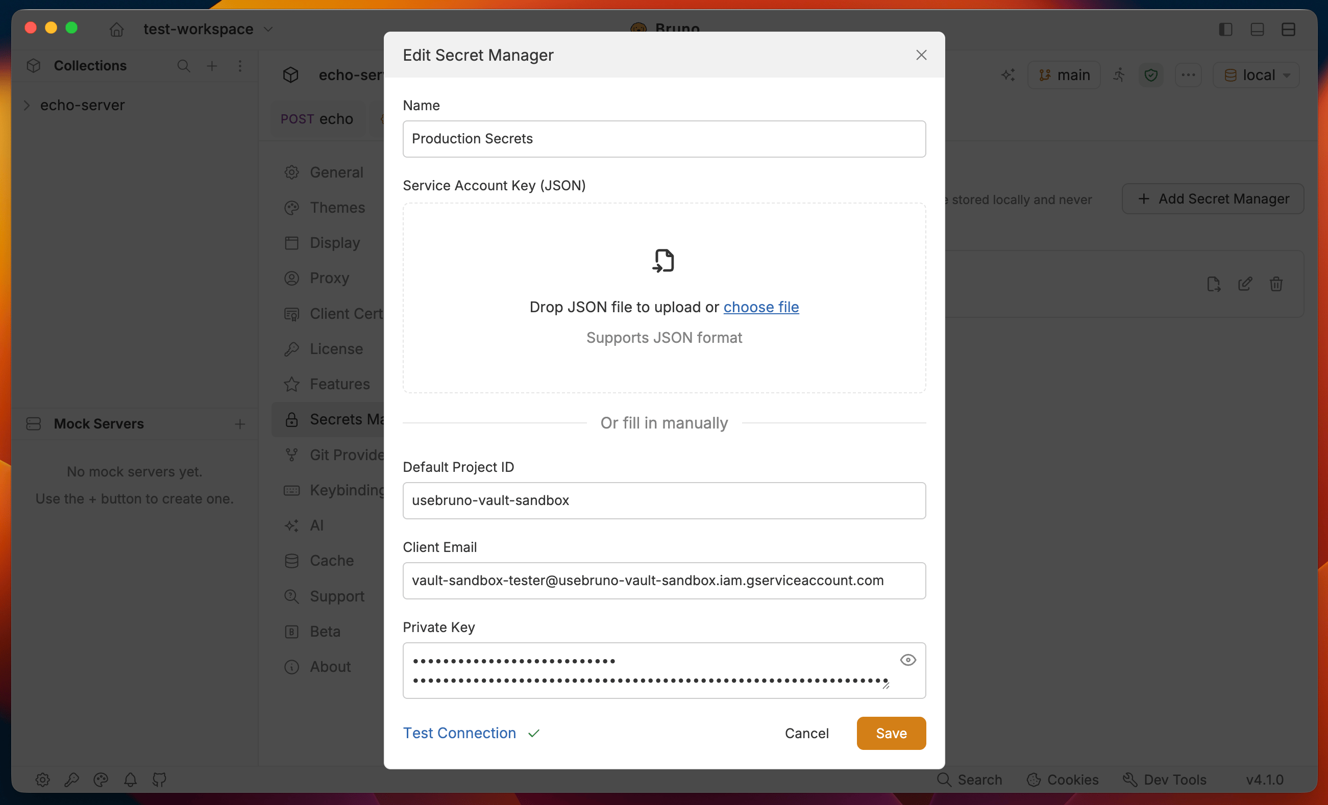 GCP Secrets Manager preferences