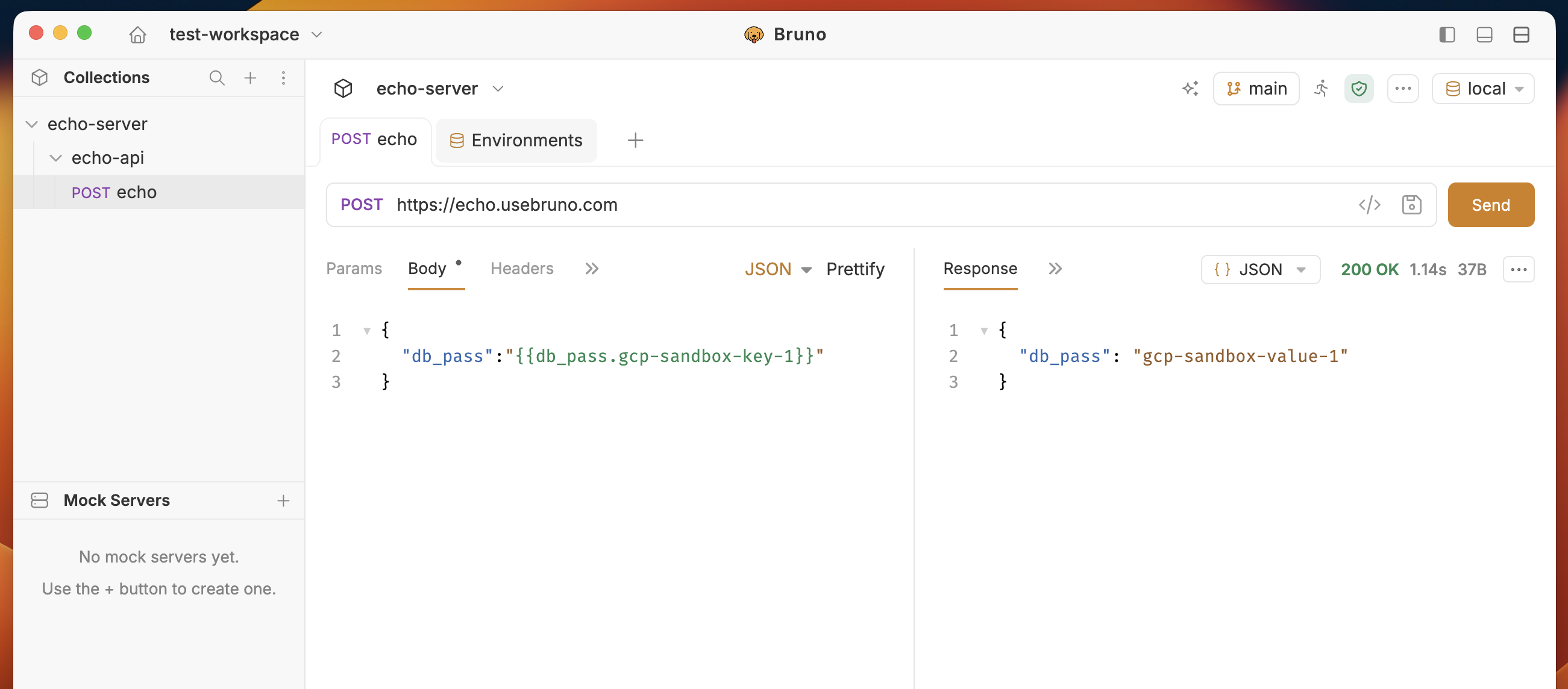 Using GCP secrets in a request