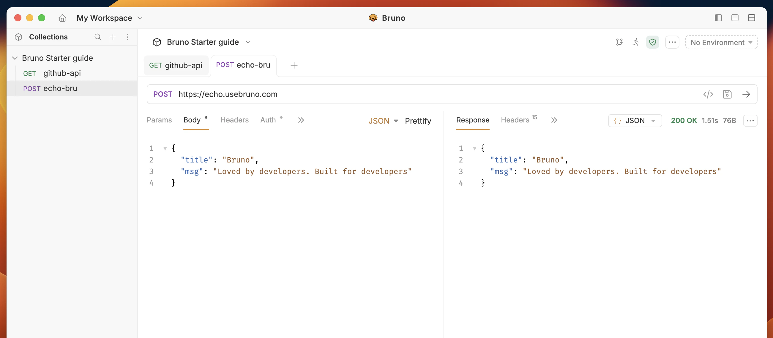 Send data to the API