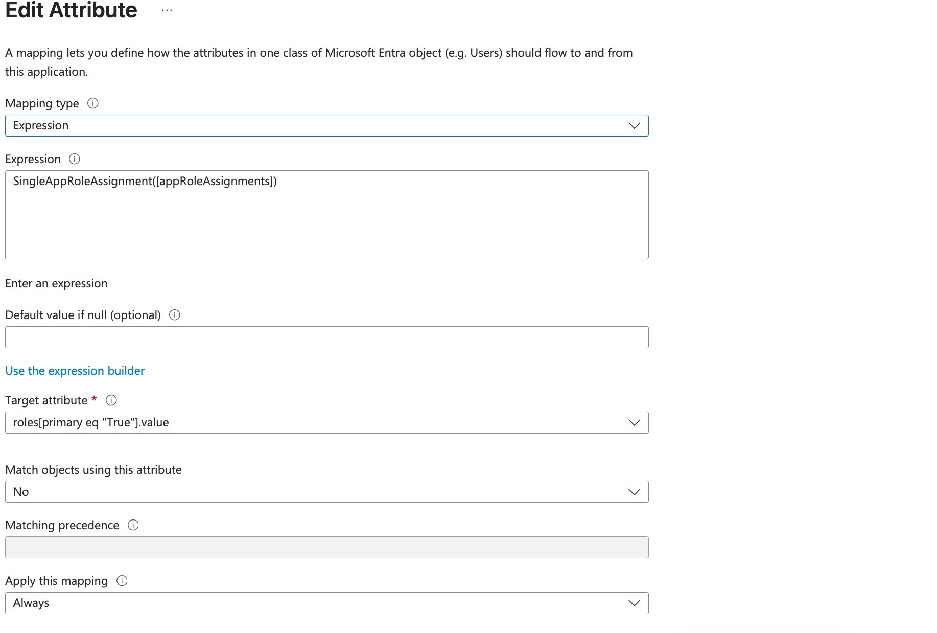 Configure roles attribute mapping