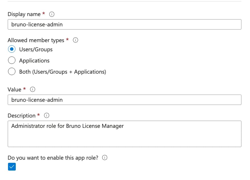 Create app role in Entra ID