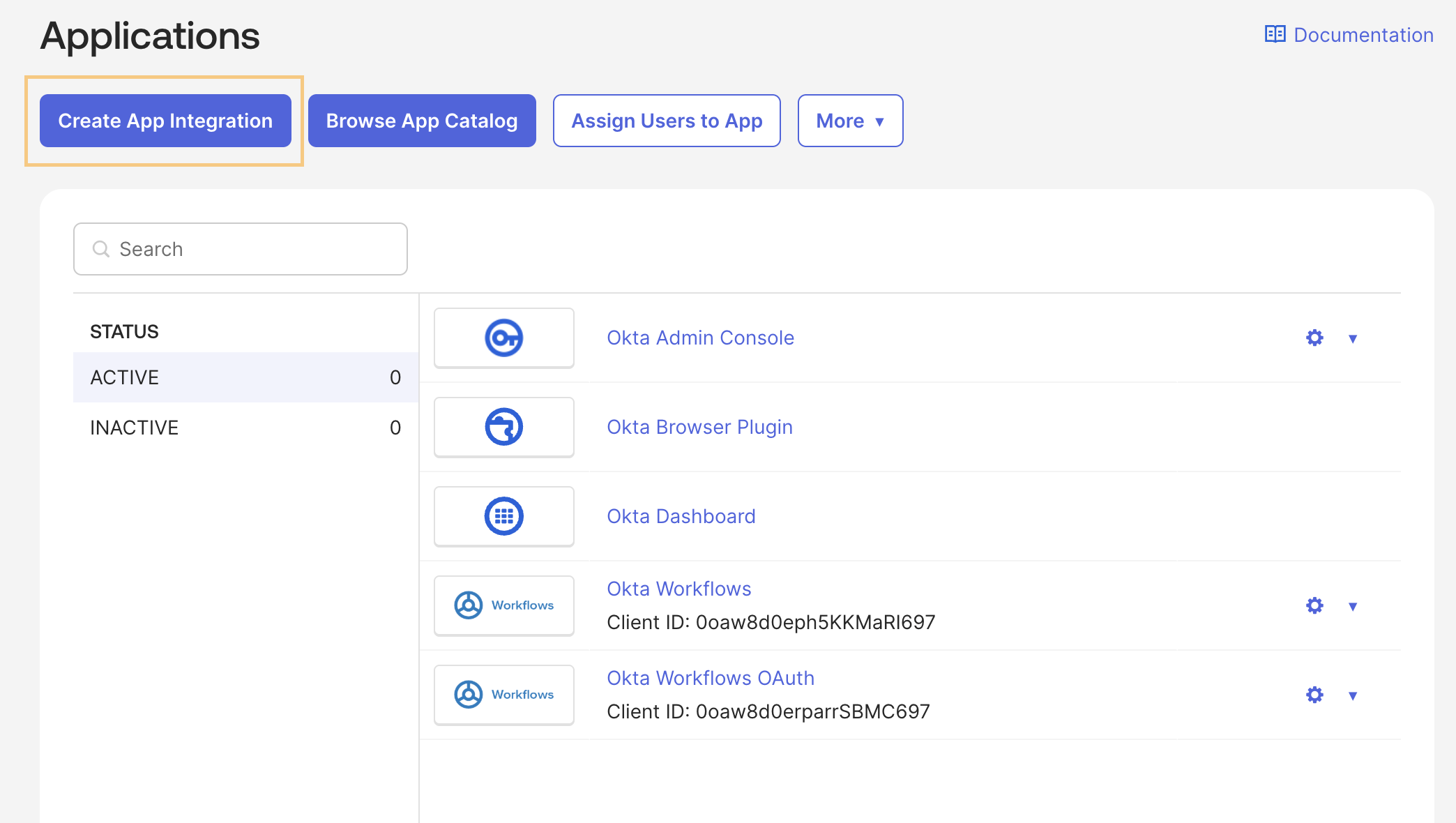 Create App Integration in Okta