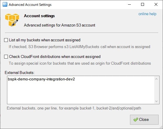 S3 Browser Advanced settings