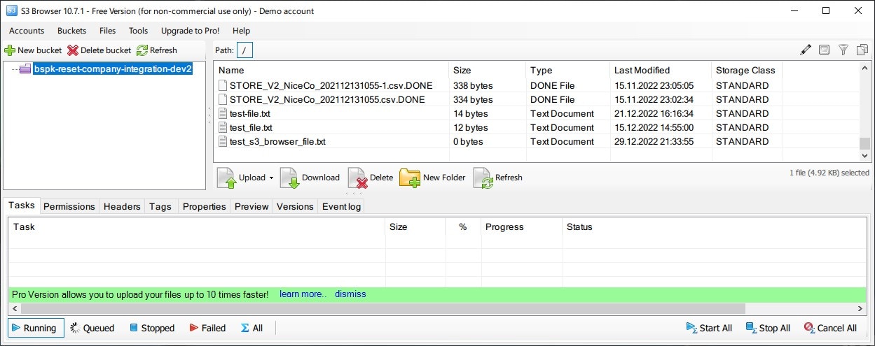 S3 Browser Main window