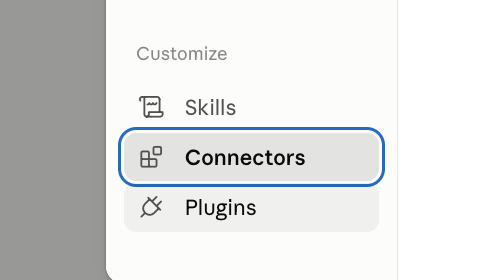 Connectors section in Claude settings