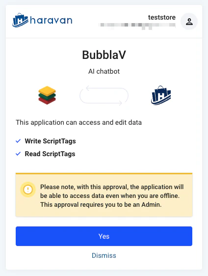 Haravan OAuth Authorization Dialog