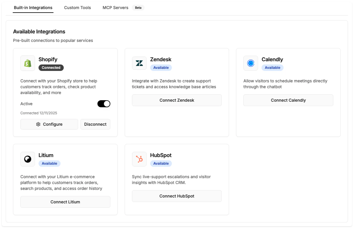 Built-in Integrations