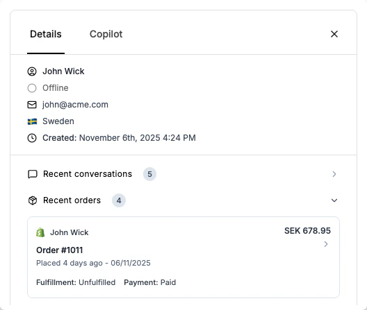 Customer Insights Panel
