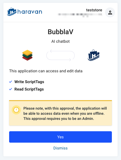 Haravan OAuth Authorization Dialog