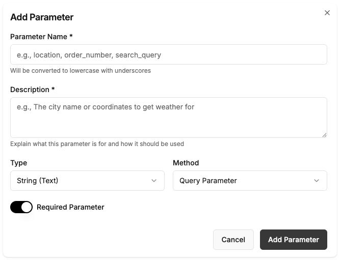 Step 2: Add Parameters