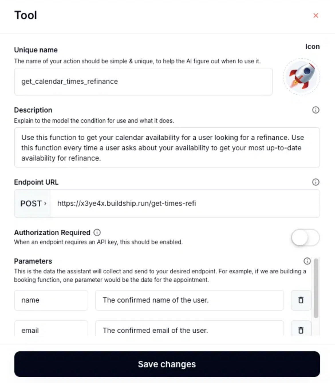 Main dashboard interface