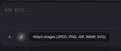 Attach button tooltip listing supported image formats