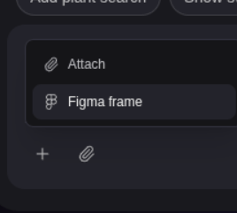 The + menu in chat with the Figma frame option