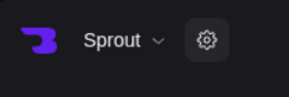 The gear icon next to the project name in the top bar