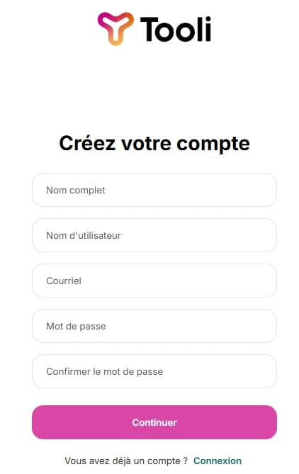 Formulaire d'inscription